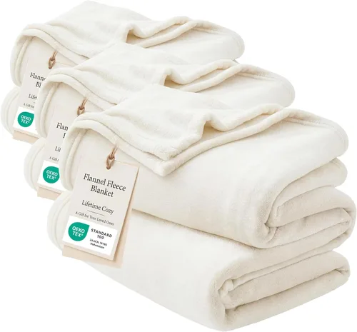Vista 64 de Bedsure GentleSoft Bedding Manta de Vellón para Niñas y Niños - Mantas Pequeñas Suaves, Acogedoras y Bonitas para Viajes, 43x55 Pulgadas, Blanco