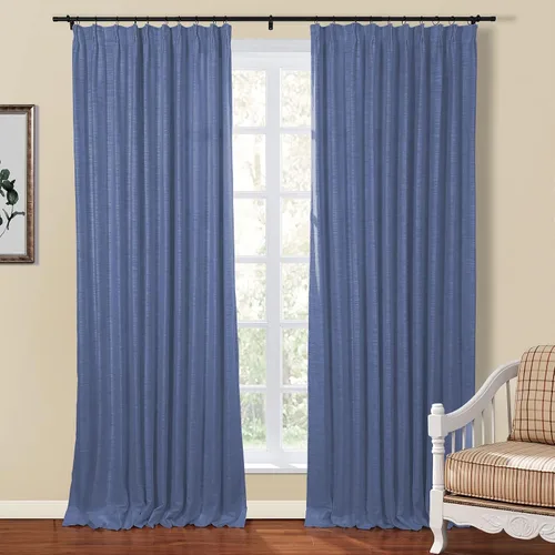 Vista 12 de TWOPAGES Cortina de Pliegues Pellizco Beige para Sala de Estar de 84 Pulgadas de Largo, Panel de Cortina de Ventana de Doble Capa Oscurecedora