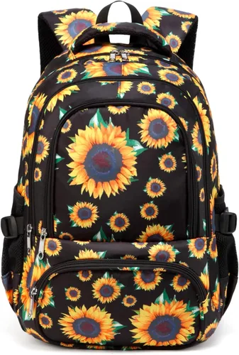 Vista 10 de BLUEFAIRY Mochila infantil para niños primaria, primaria, escuela secundaria, bolsas de libros para libros de regreso a clases, mochila con Negro