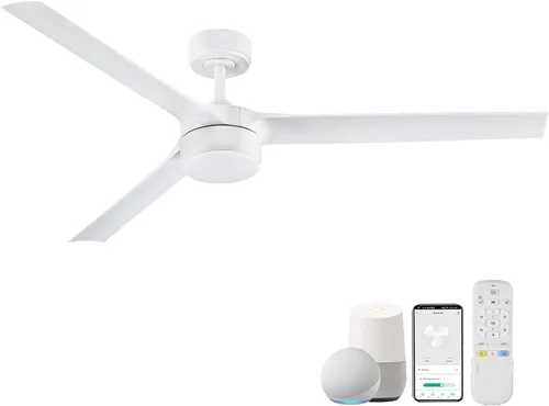 Vista 8 de cumilo Ventiladores de techo inteligentes de 52 pulgadas con luz y control remoto, luces LED regulables, motor de CC silencioso, control a través