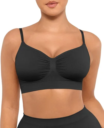 Vista 21 de FeelinGirl Bralettes para mujer con soporte, sujetadores cómodos sin aros, sin costuras, para uso diario