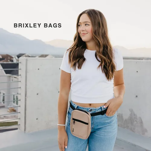 Vista 7 de Brixley Bolso Bandolera Cruzado Bolso de Viaje para Mujeres, Bolso Bandolera de 9 Bolsillos, Riñonera de 5 Posiciones Múltiples para Uso Diario