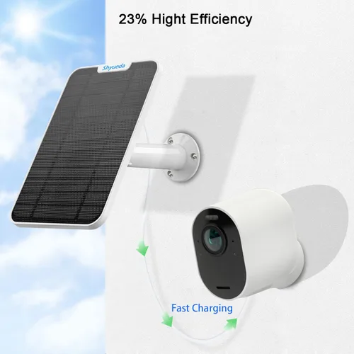Vista 6 de Cargador de carga de panel solar de 4 W compatible con Arlo Pro 3/Pro 4/Pro 5S 2K/Ultra/Ultra 2/Go 2 solamente, cable de carga impermeable de 13.1