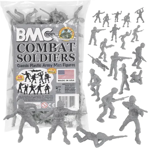 Vista 8 de BMC Classic OD Green Plastic Army Men - 40 figuras de soldado de la Segunda Guerra Mundial - Fabricado en Estados Unidos