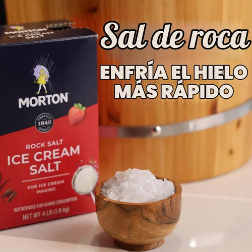 Vista 3 de Morton Sal de helado, sal de roca, (4 libras), paquete de 4, ideal para hacer helado