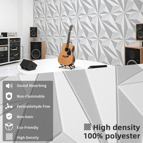 Vista 15 de Art3dwallpanels Paneles acústicos de 24 x 24 pulgadas, paquete de 6 paneles de pared insonorizados que amortiguan el sonido, paneles absorbentes