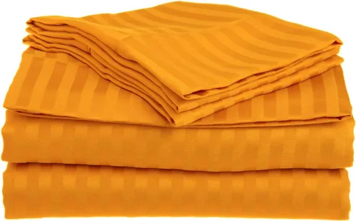 Vista 22 de Juego de sábanas de algodón peinado de 1500 TC para colchón de 38 a 17.7 in de profundidad (tamaño doble) Sábanas para cama (trifa, beige)