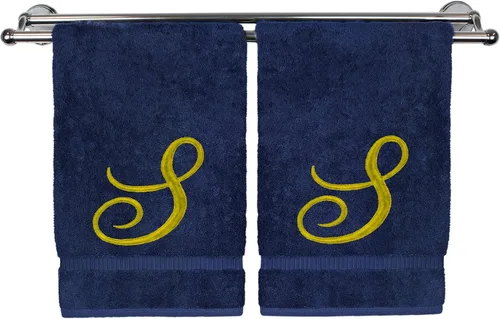 Vista 129 de Toalla de mano con monograma, regalo personalizado, 16 x 30 pulgadas, extra absorbente, 100% algodón turco, acabado de rizo suave, para baño, cocina