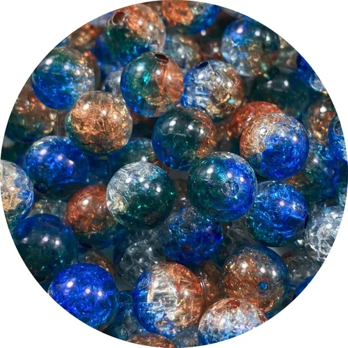 Vista 10 de 300 piezas cuentas de acrílico de 8 mm con grietas, cuentas redondas de cristal acrílico para hacer joyas, pulseras, collares, manualidades