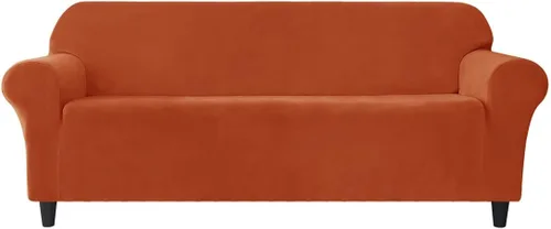Vista 15 de Funda elástica para sofá de 3 cojines, 1 funda de terciopelo para sofá, fundas protectoras de muebles con parte inferior elástica, lavable a máquina