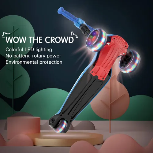 Vista 3 de LOL-FUN Scooter para niños de 3 a 12 años, paquete azul y amarillo