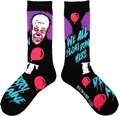 Vista 2 de Bioworld It Classic 1990 Pennywise - Calcetines deportivos para hombre, Negro