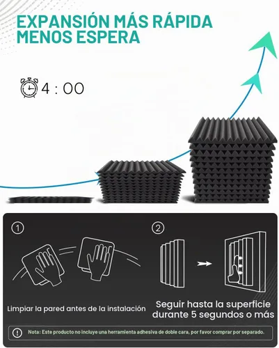 Vista 8 de Paquete de 52 paneles de espuma acústica, 1 paneles de espuma acústica de 12 x 12 pulgadas para paredes, paneles acústicos de alta densidad que