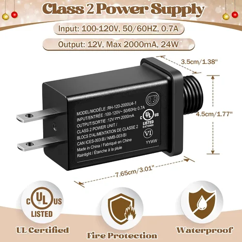 Vista 2 de 1 paquete de 12 V 2 A adaptador inflable de Navidad, unidad de potencia