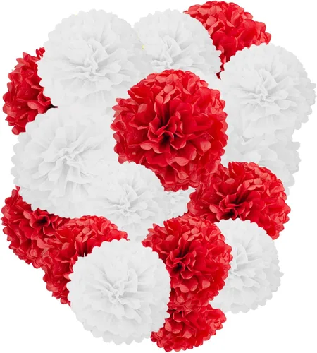 Vista 6 de Capesaro Pompones de Papel Dorado y Negro - 10", 12" Decoraciones de Papel Tisú para Decoración Colgante de Fiestas - Juego de 12 Piezas