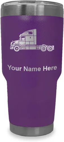Vista 32 de LaserGram Taza aislada al vacío de 20 onzas, cabina de camión, grabado personalizado incluido (negro)