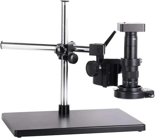 Vista 2 de HAYEAR 34MP HDMI USB HD Digital Industria Video Microscopio Cámara+180X C-Mount Lens+144LED Light+Big Boom Stand Soporte Universal