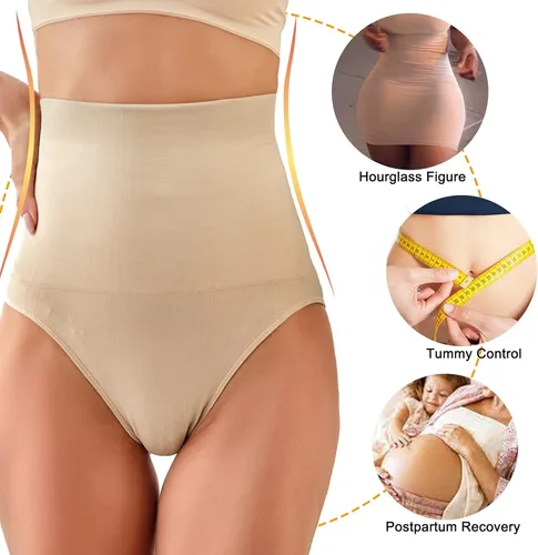 Vista 2 de FINETOO Paquete de 2 bragas moldeadoras para mujer con control de abdomen de cintura alta adelgazante control de estómago bragas plus