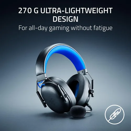 Vista 7 de Razer BlackShark V3 X HyperSpeed Wireless Gaming Headset for PS5: 50mm Drivers - Cardioid Mic - 2.4 GHz, Bluetooth - Works with PC, Mac, Nintendo