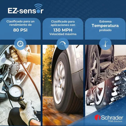 Vista 4 de Schrader 33500 EZ-Sensor Sencillo SKU (314.9 MHz, 315 MHz, y 433 MHz) Sensor Programable de Presión de Neumáticos con Válvula de Ángulo Fijo Snap-in