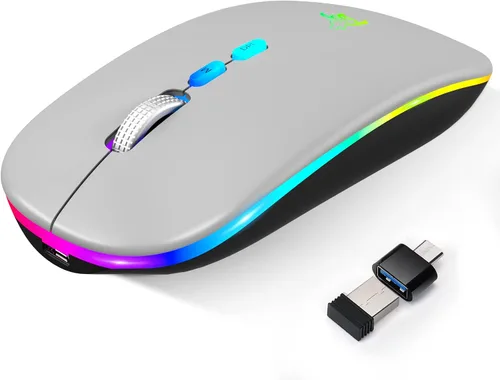 Vista 11 de HOTLIFE Ratón inalámbrico, delgado LED recargable silencioso Bluetooth Negro