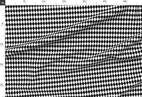 Vista 2 de Spoonflower Tela - Diamantes Negro Blanco Pequeño Diamante Cuadros Geométrico Impreso en Tela de Gasa Cuarto Grasa - Costura Ropa de Moda Vestidos