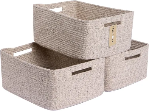 Vista 12 de MiniArk Cestas grandes de almacenamiento para estantes, organizadores de armario, para ropa, manta, toallas, guardería, caja de juguetes, cestas