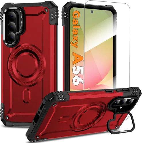 Vista 16 de Funda magnética para Samsung Galaxy S25+ Plus/Galaxy S24+ Plus [Soporte de anillo de cámara integrado] [Protector de pantalla]