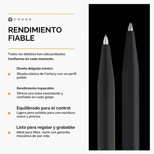 Vista 4 de Bolígrafo Cross Classic Century Collection, Negro (black Lacquer)