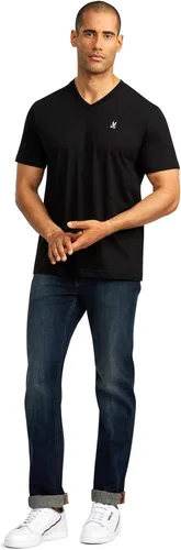 Vista 3 de Camiseta clásica con cuello en V gris para hombre - B6U100CRPC
