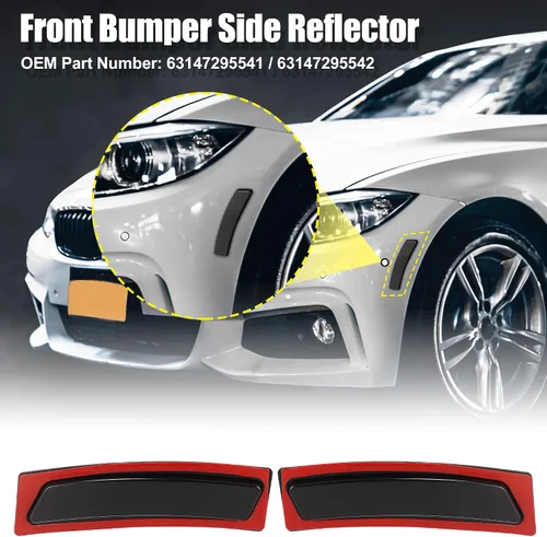 Vista 2 de X AUTOHAUX Par 63147295541 63147295542 Reflector de parachoques delantero marcador lateral para BMW F30 3 Serie 320i 340i 2016-2018 Reemplaza