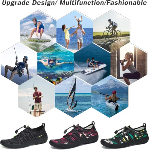 Vista 7 de SAGUARO - Hombres Zapatos de Agua de Secado Rápido Descalzo de las Mujeres Deportes Aqua Zapatos al aire libre Playa Natación Buceo Surf Kayak