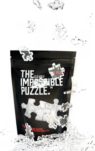 Vista 7 de The Clearly Impossible Puzzle ® - Rompecabezas de 100 piezas - Clear Difficult - Piezas de borde falso - Rompecabezas duro transparente - 100 piezas