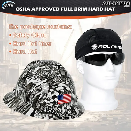 Vista 7 de Stylish Carbon Fiber Pattern Full Brim Hard Hat with Hard Hat Liner and Safety Visor Kit - ANSI Z89.1 Type 1 Class C OSHA Approved Construction Hard