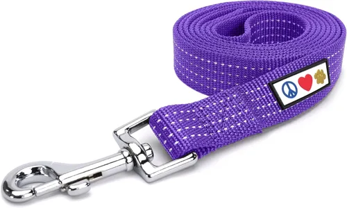 Vista 17 de Pawtitas - Correa personalizada de 6 pies para perro rosa XS/S con nombre y número de teléfono bordados, correa fuerte de nylon para razas pequeñas
