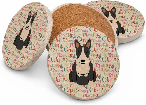 Vista 165 de Abyssinian Sand Terrier Merry Christmas - Posavasos grandes de piedra arenisca (4 unidades)
