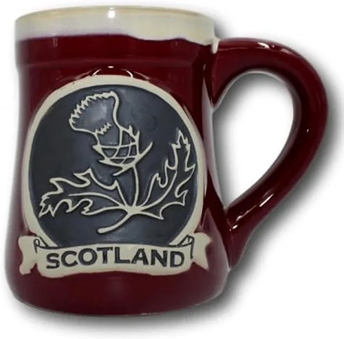Vista 6 de Taza de gres de Glen Appin Escocia Taza de cerámica para café o cerveza 16.9 oz (500 ml) (Círculo celta - Negro)