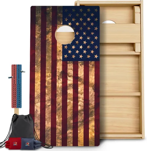 Vista 49 de CornholeGamesUSA Pro - Juego de tablas de Cornhole Fabricado en Estados Unidos Abedul báltico 3/4 Sin rebote Patas triples gruesas Dos 1