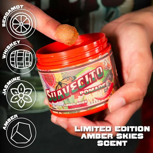 Vista 3 de Suavecito Pomade Original Hold For Men 4 oz, 1 paquete – Gel de cabello sin escamas de brillo medio como cera a base de agua – Fácil de lavar – Se