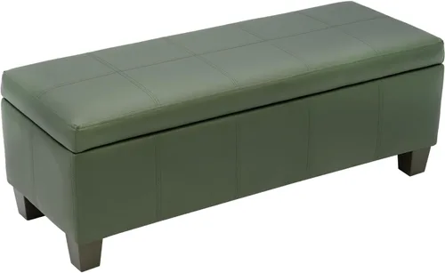 Vista 8 de 41" Storage Ottoman, Storage Bench with Safety Hinge, Upholstered Synthetic Leather Ottoman Bench for Bedroom, Living Room, Entryway, Hallway, Foot