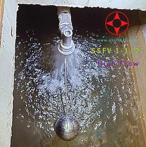 Vista 2 de Válvula de bola de flotador equilibrada de acero inoxidable 304, montaje en tanque, 100 Psi (1-1/2")