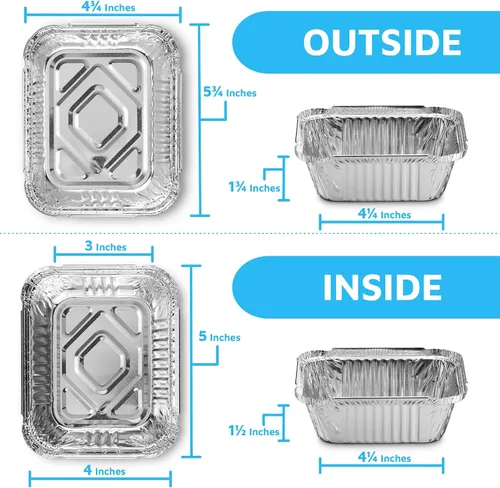 Vista 2 de MontoPack Bandejas Desechables para Llevar con Tapas Transparentes Recipientes de Alimentos de Papel de Aluminio con Capacidad de 1 lb con Sello