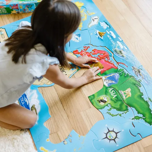 Vista 5 de Rompecabezas de mapa del mundo, 33 piezas, 2 X 3 pies de Melissa & Doug