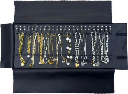 Vista 6 de UnionPlus Travel Necklaces Roll Organizer Anti-Tangle Air Blue Azul aire