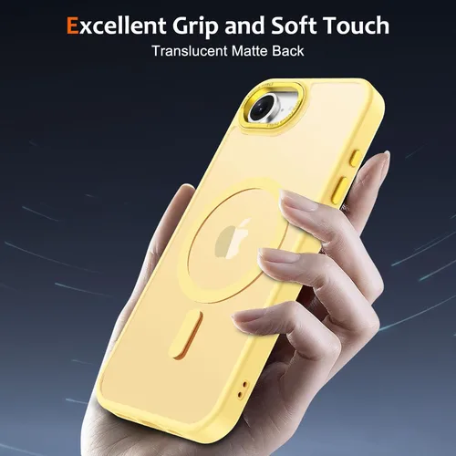 Vista 855 de Anuck - Funda magnética para iPhone 11 compatible con MagSafe, carcasa trasera mate translúcida dura, borde de TPU, delgada, resistente a impactos
