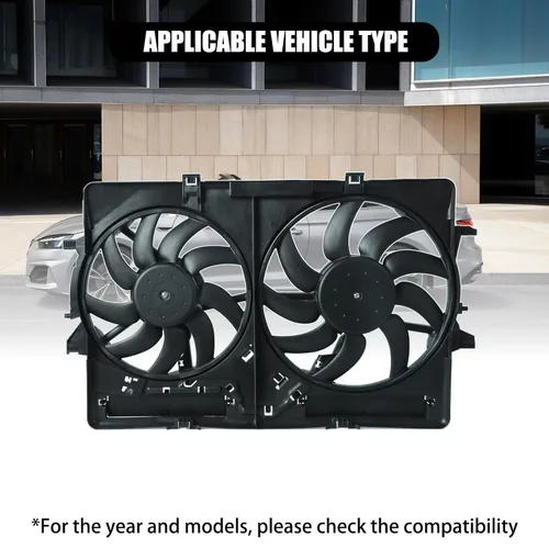 Vista 2 de BLACKHORSE-RACING Ventilador de refrigeración del radiador 620-839 Compatible con A4 A5 Quattro 2009-2016 Q5 2009-2017 S4 2013-2015
