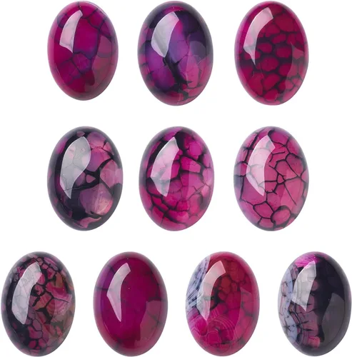 Vista 12 de Crafans Flat Back Gemstone Oval Cabochons Natural Stone Cabochons Healing Power Stone Chakra Crystal for Crafts DIY Jewelry Making Supplies