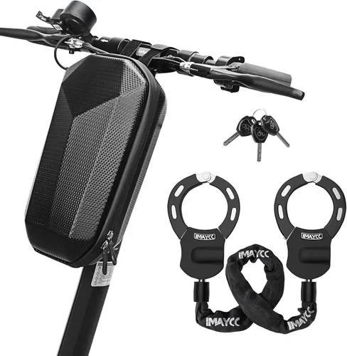 Vista 8 de IMAYCC Cerradura de la vespa, cerradura de cadena resistente de la bici Negro