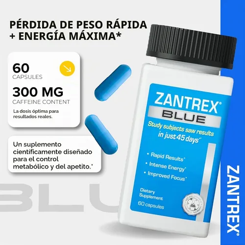 Vista 6 de Zantrex Blue Energy & Thermogenesis Boost Energy Suplemento de pérdida de peso para control del apetito, aumento de la quema de calorías y apoya