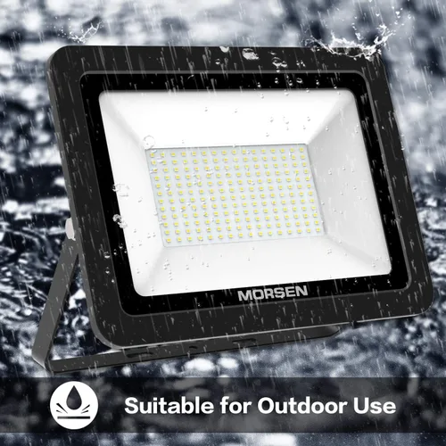 Vista 3 de Luz de inundación LED de 200 W, 20000 lúmenes, luces de seguridad superbrillantes, enchufe certificado UL, luz de inundación impermeable IP66, luz